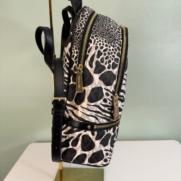 Michael Kors Backpack Handbag Womens Black White Zebra Print Signature Logo Zip main image 8